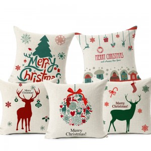 ¡Feliz Navidad! Cojín Let it Snow Deer Navidad Santa Claus calcetines globo inicio almohadas decorativas Nordic trineo caso ali-49935134